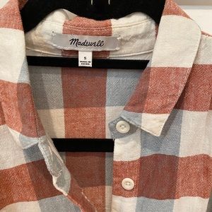 Plaid boxy button up from madewell size small
